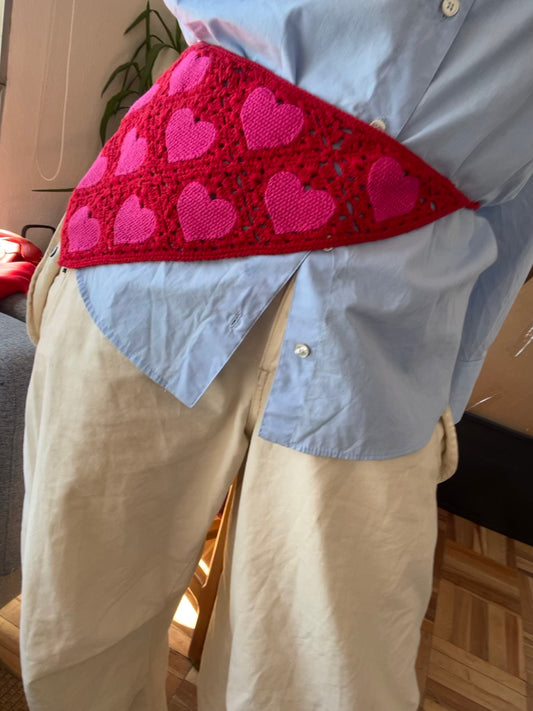 pañuelo de crochet CUORE