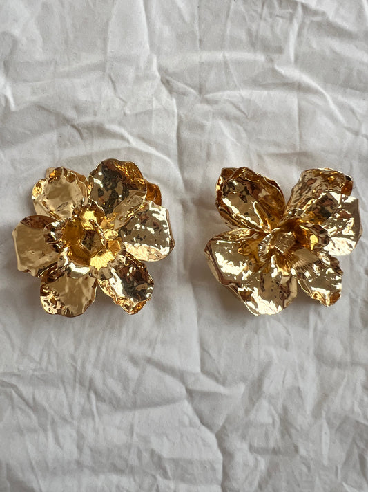 pendientes FLOR dorada