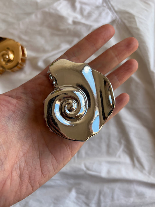 pinza CARACOLA plateada