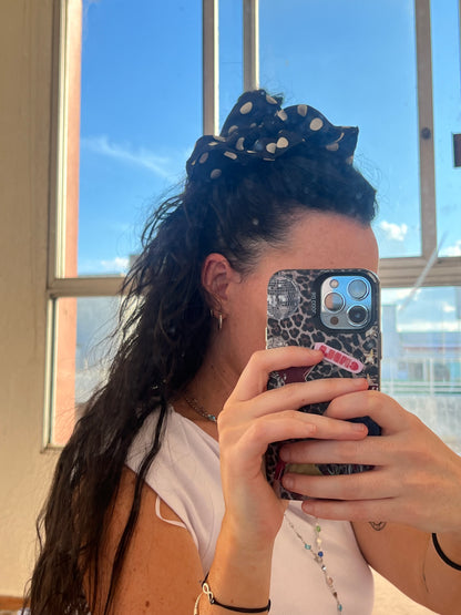 colita scrunchie POLKA negra