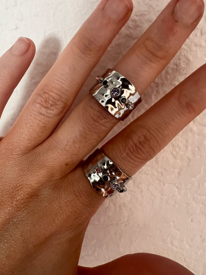 anillo MARA plateado