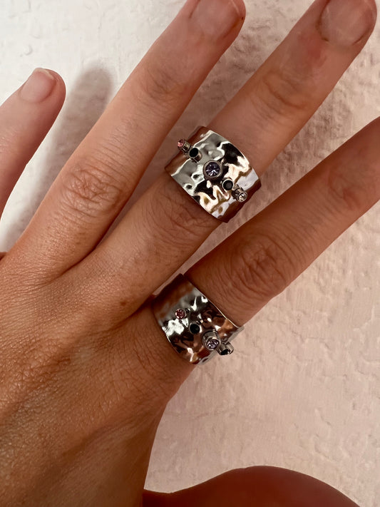 anillo MARA plateado